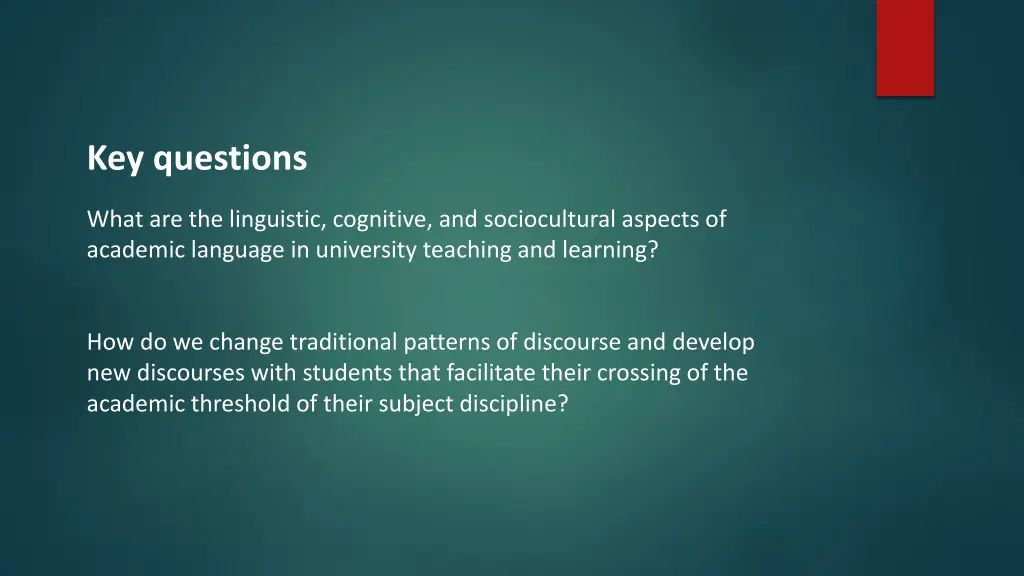 key questions