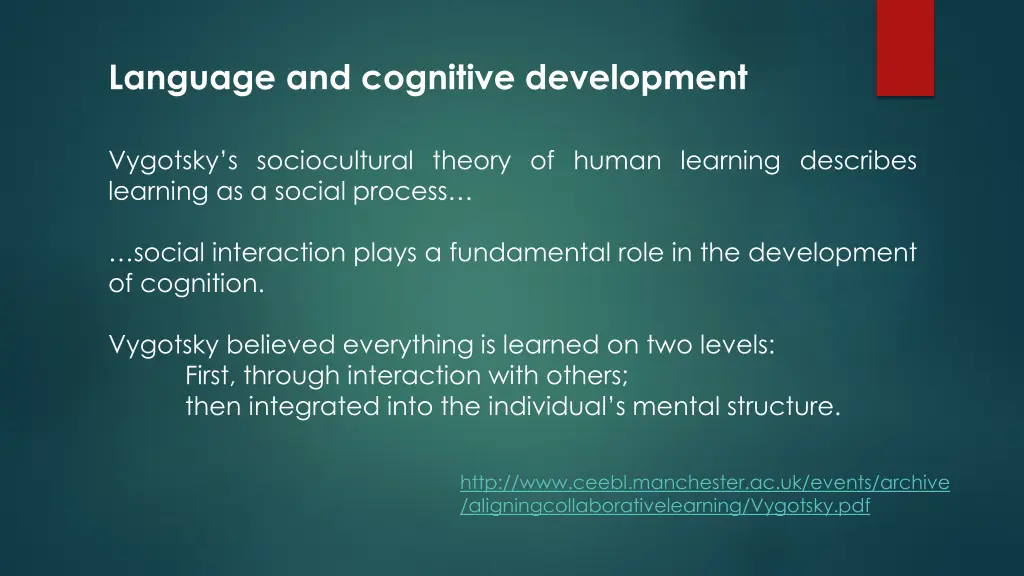 language and cognitive development