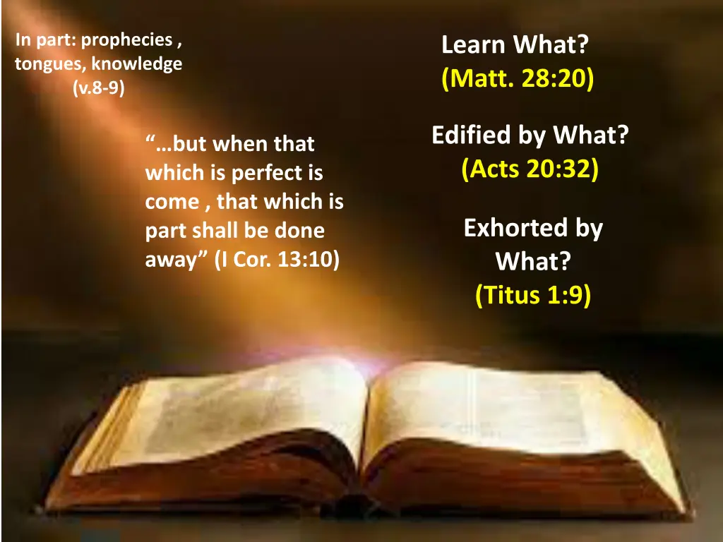 in part prophecies tongues knowledge v 8 9