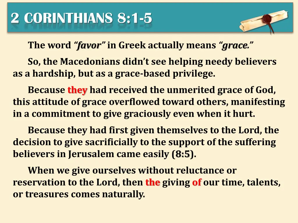 2 corinthians 8 1 5 5