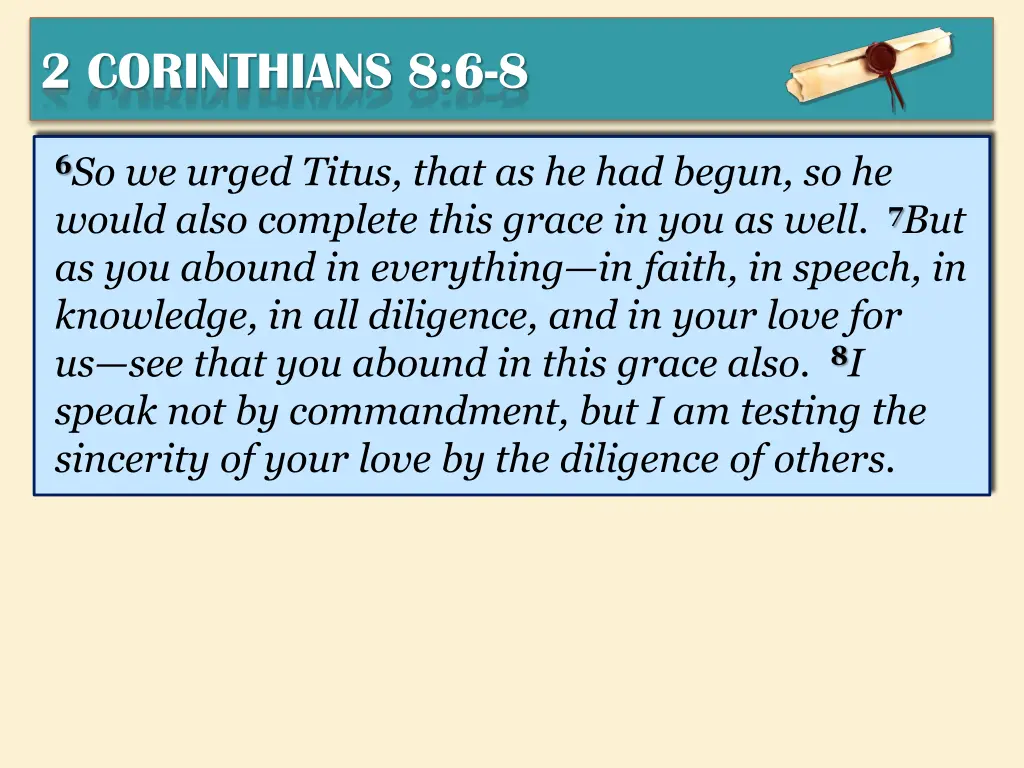 2 corinthians 8 6 8