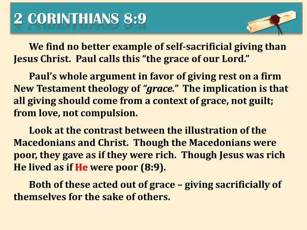 2 corinthians 8 9 1
