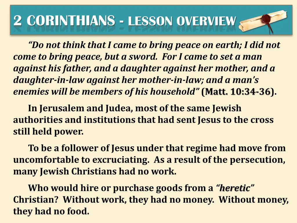 2 corinthians lesson overview 1