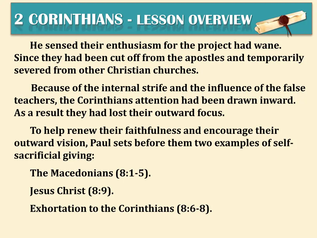 2 corinthians lesson overview 3