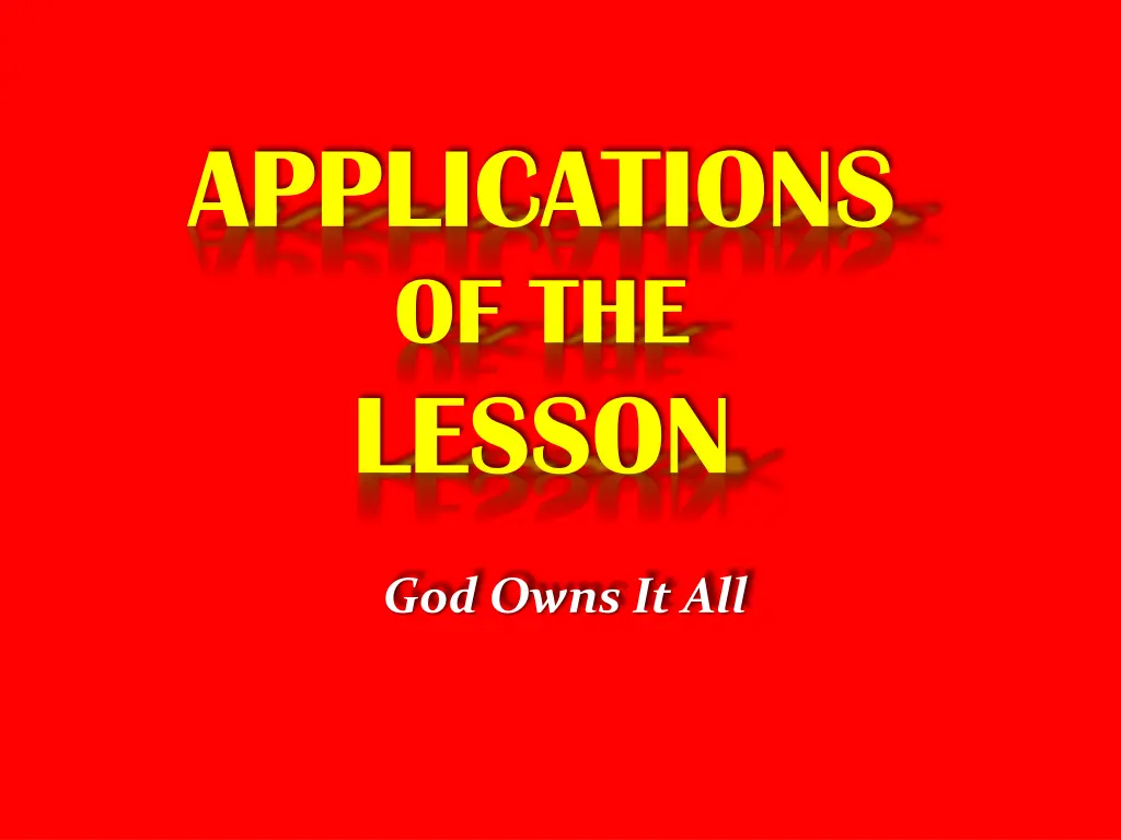 applications of the lesson