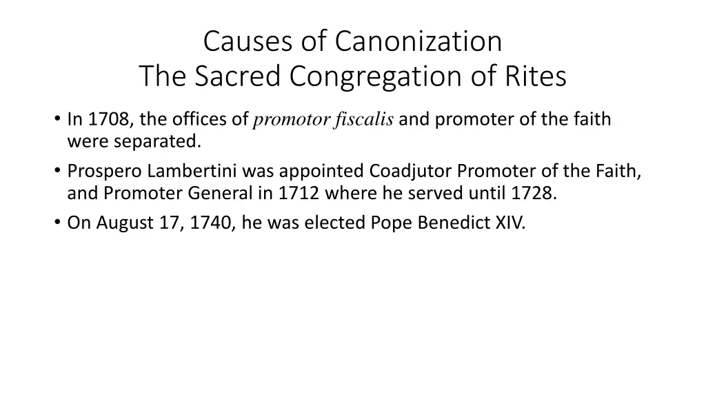 causes of canonization the sacred congregation 1