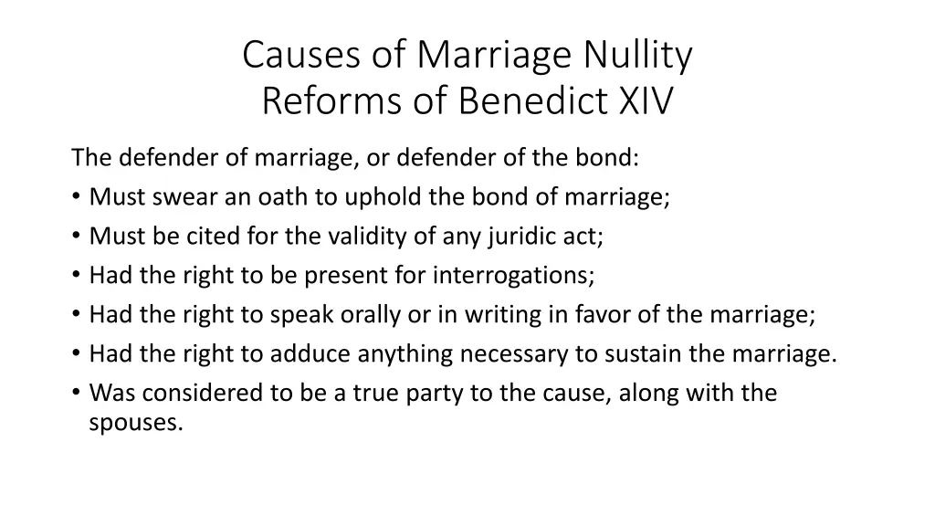 causes of marriage nullity reforms of benedict xiv 2