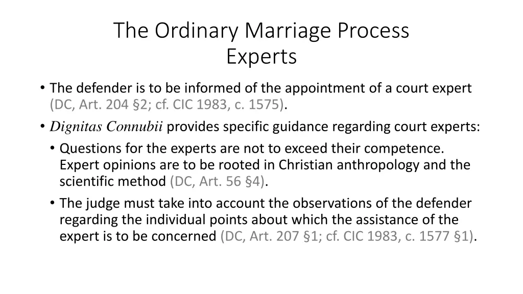 the ordinary marriage process experts