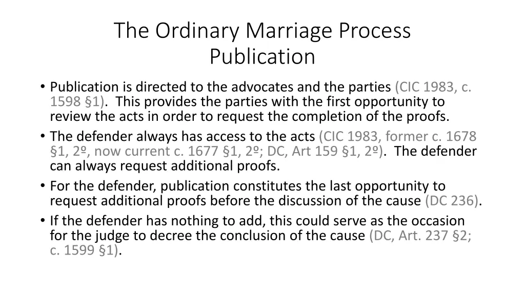 the ordinary marriage process publication