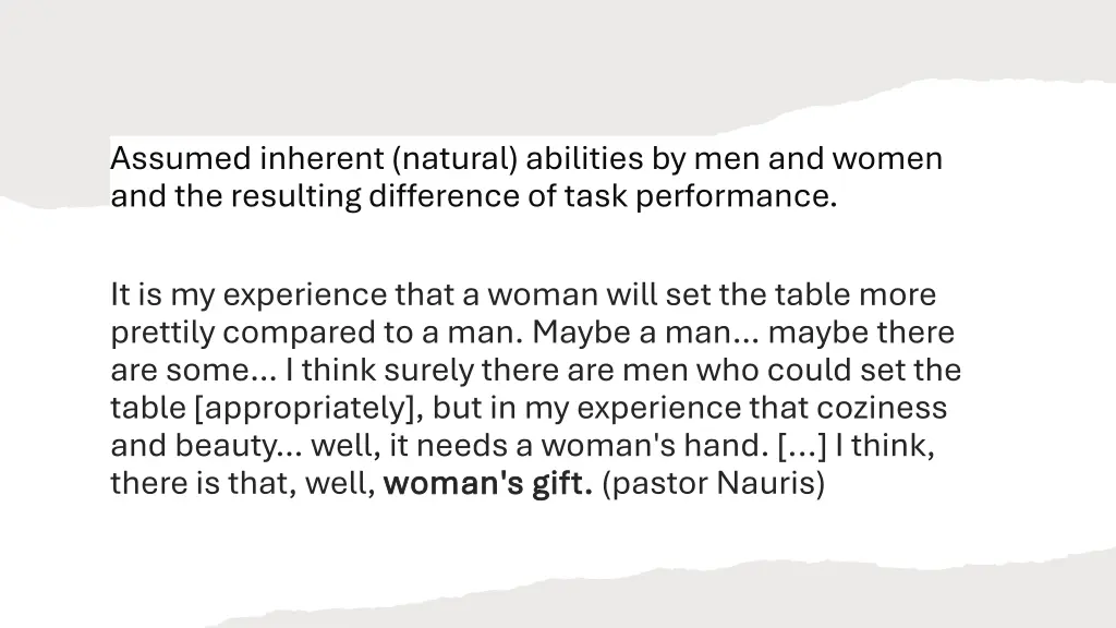 assumed inherent natural abilities