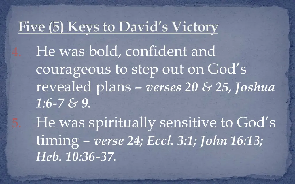 five 5 keys to david s victory 1