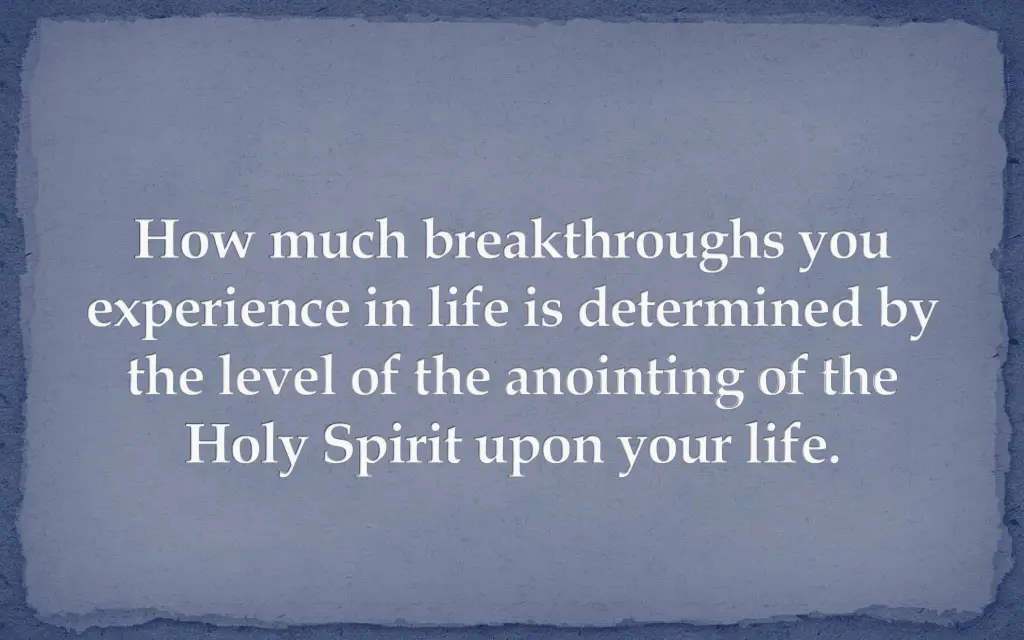 how much breakthroughs you experience in life