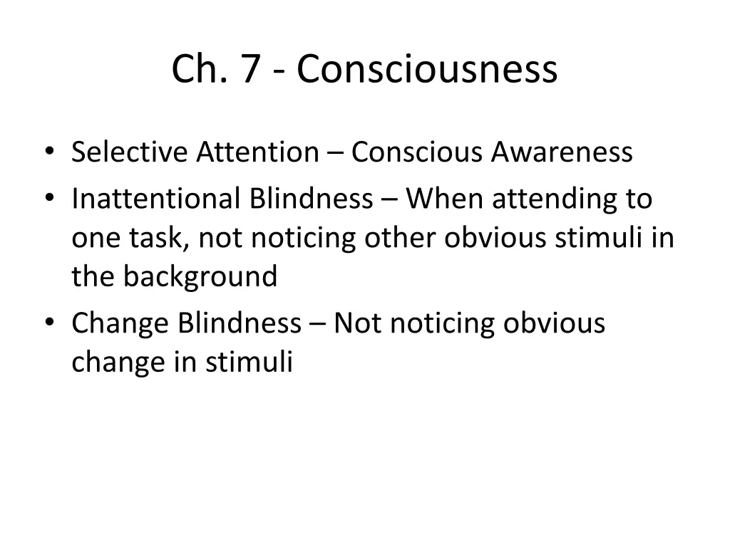 ch 7 consciousness