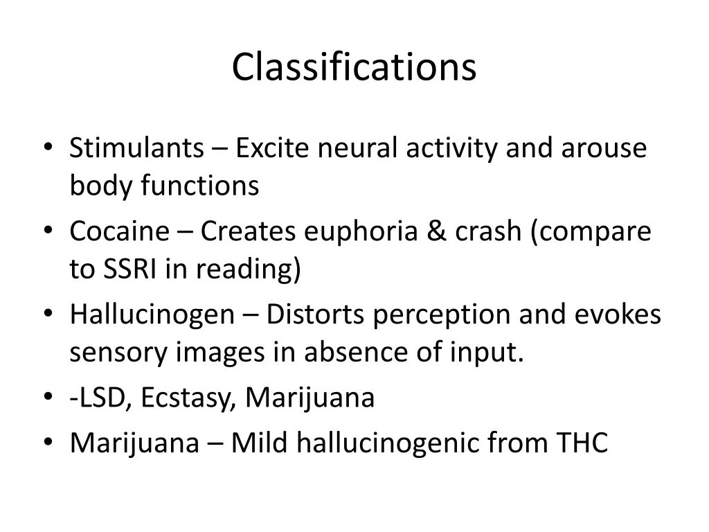 classifications