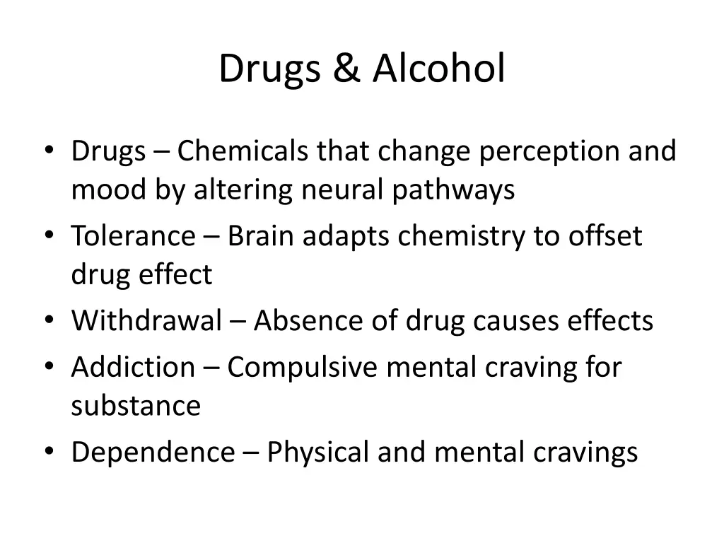 drugs alcohol
