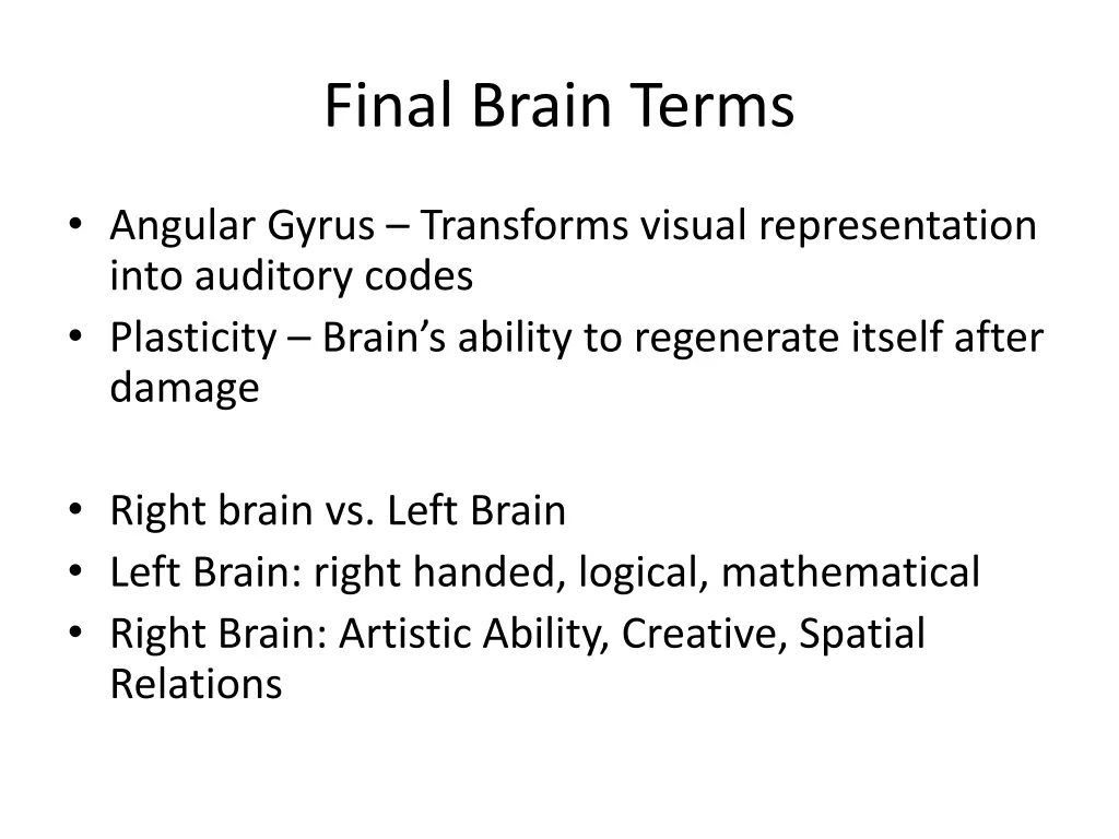 final brain terms