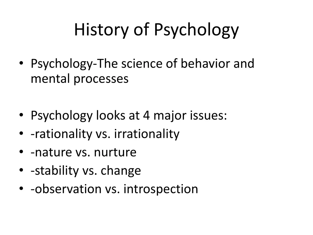 history of psychology
