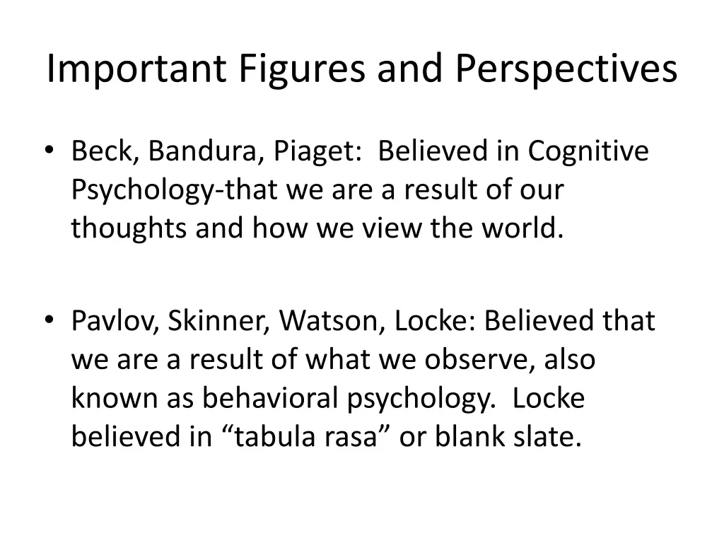 important figures and perspectives