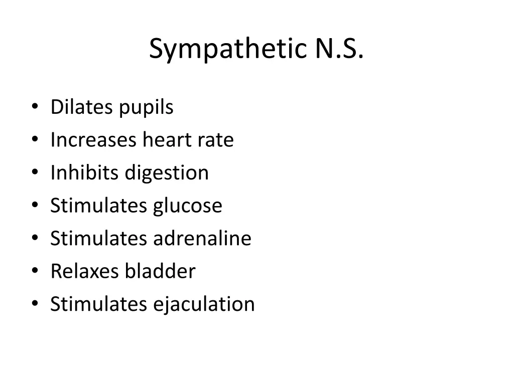 sympathetic n s