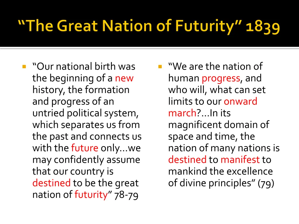 our national birth was the beginning