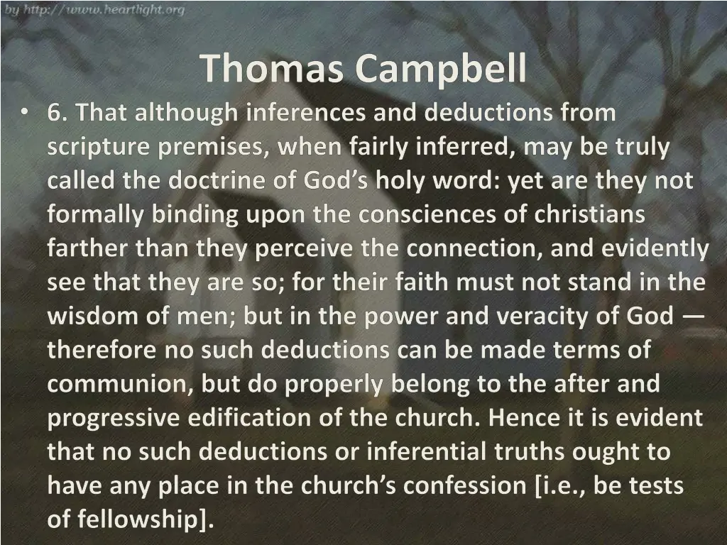 thomas campbell 6 that although inferences