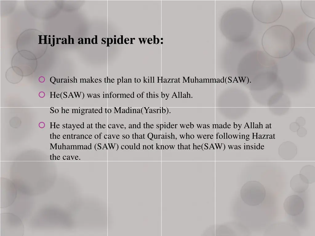 hijrah and spider web