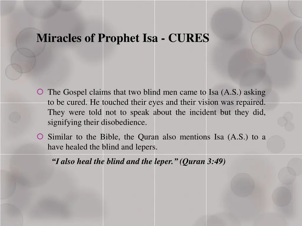 miracles of prophet isa cures 1