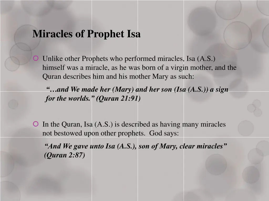 miracles of prophet isa