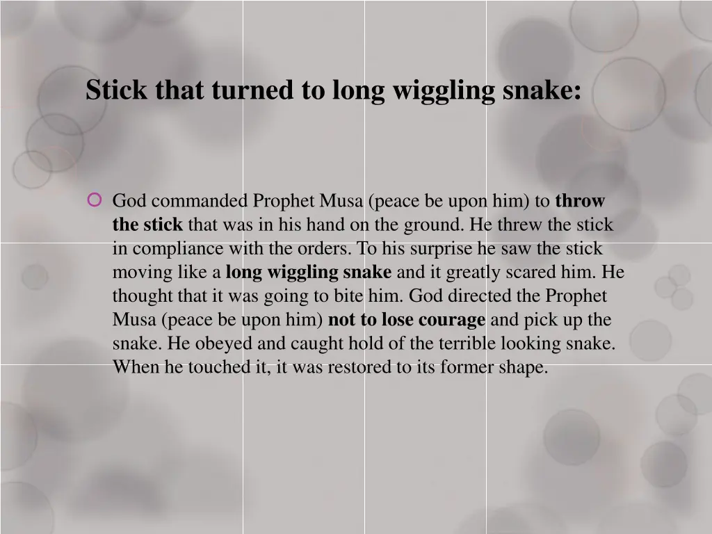 stick that turned to long wiggling snake