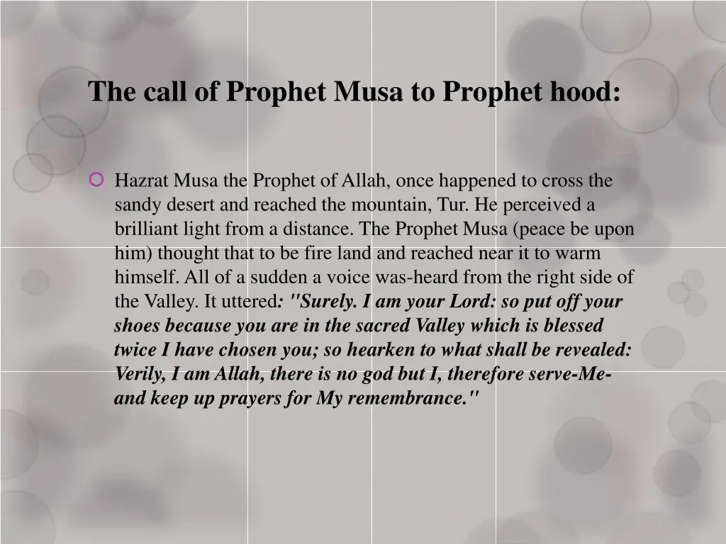 the call of prophet musa to prophet hood