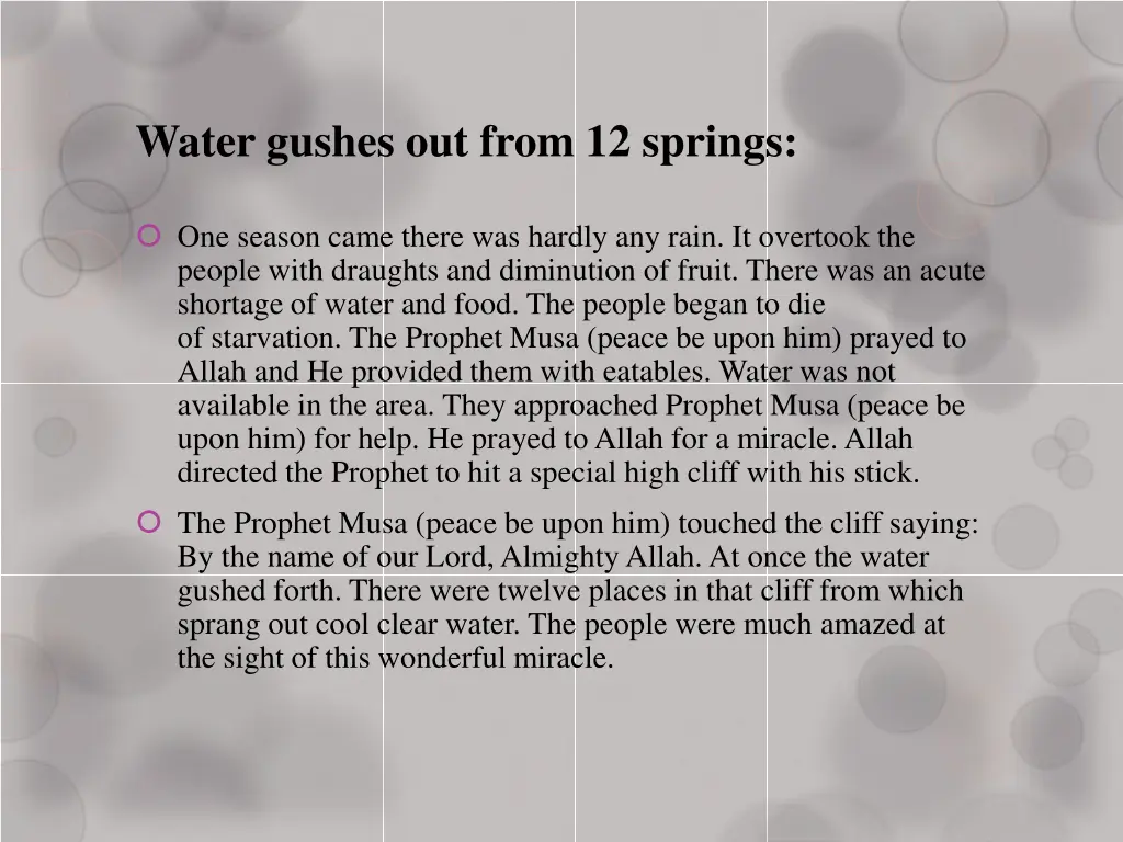 water gushes out from 12 springs