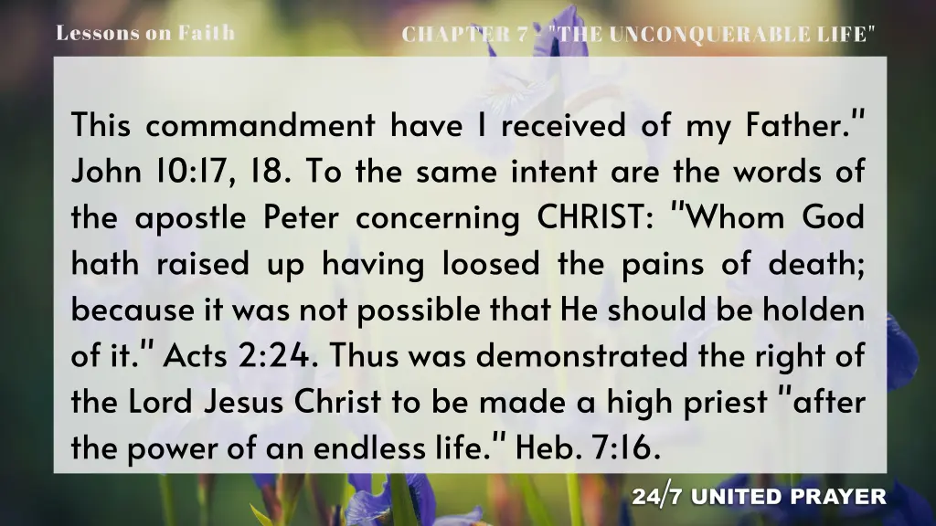 lessons on faith 10