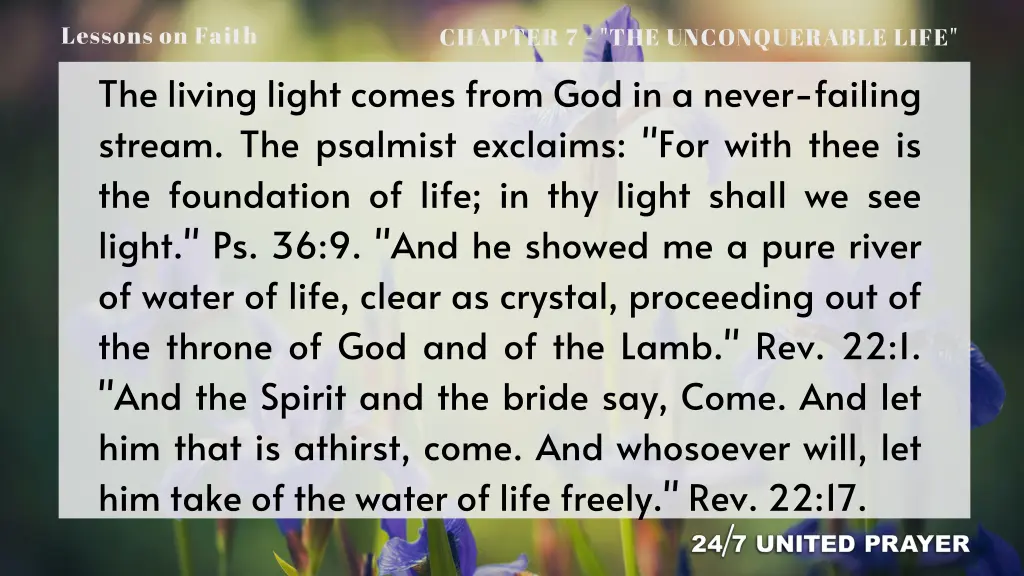 lessons on faith the living light comes from