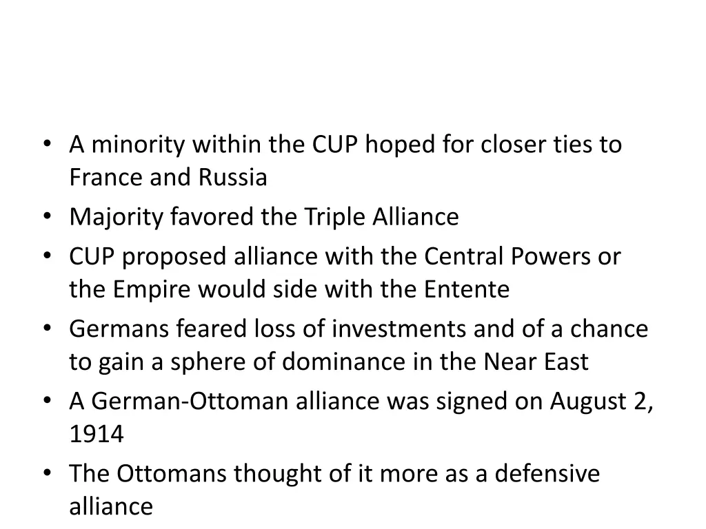 a minority within the cup hoped for closer ties