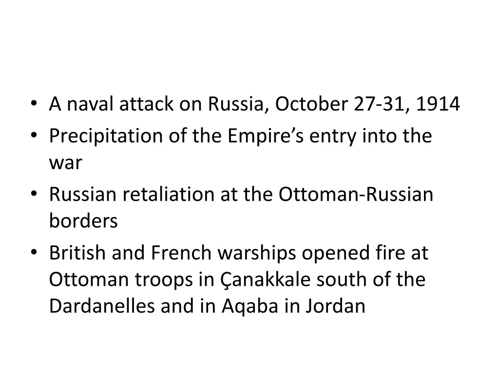 a naval attack on russia october 27 31 1914