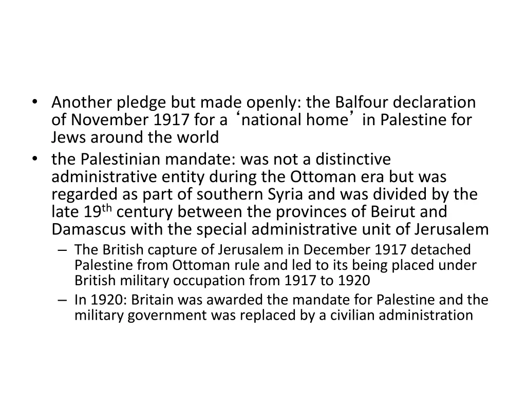 another pledge but made openly the balfour
