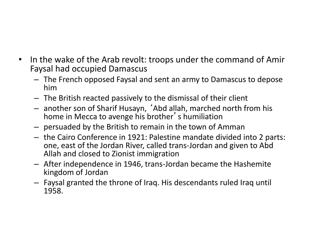 in the wake of the arab revolt troops under