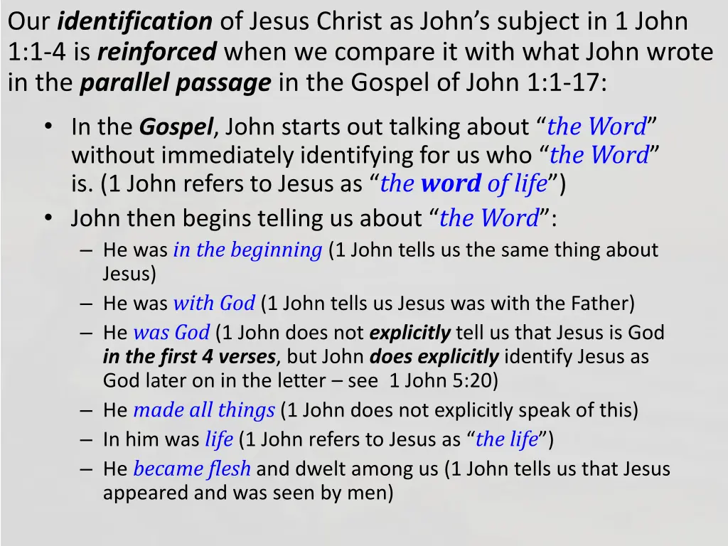 our identification of jesus christ as john