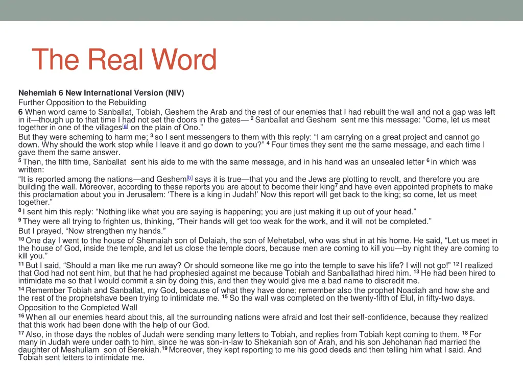 the real word