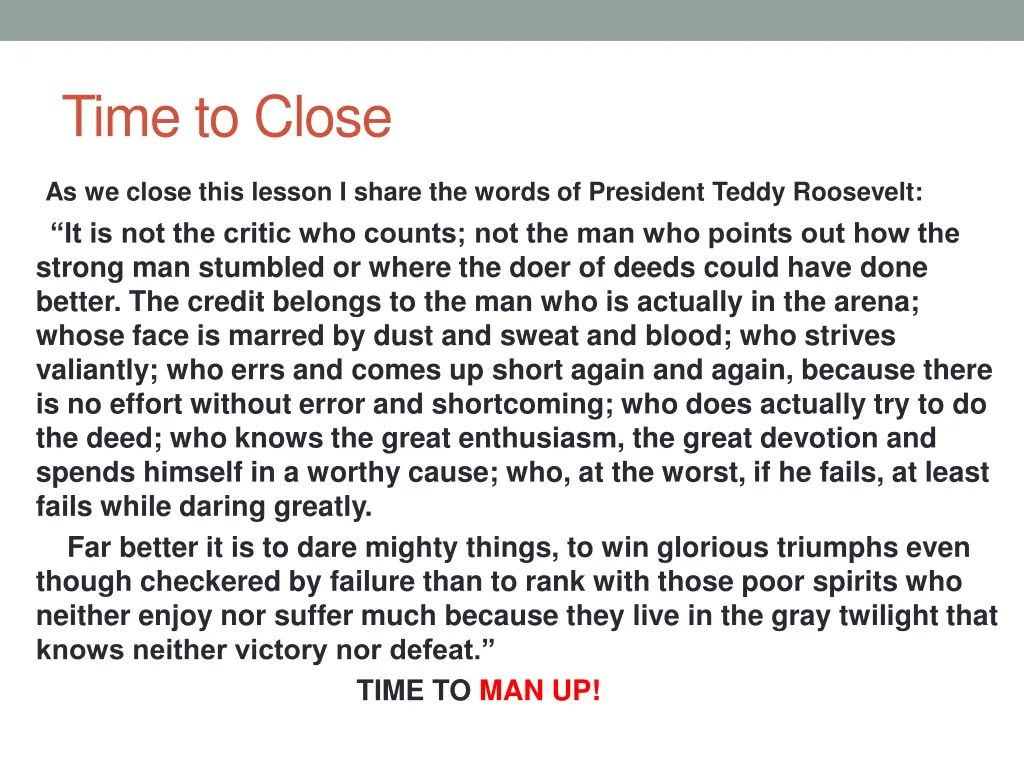 time to close
