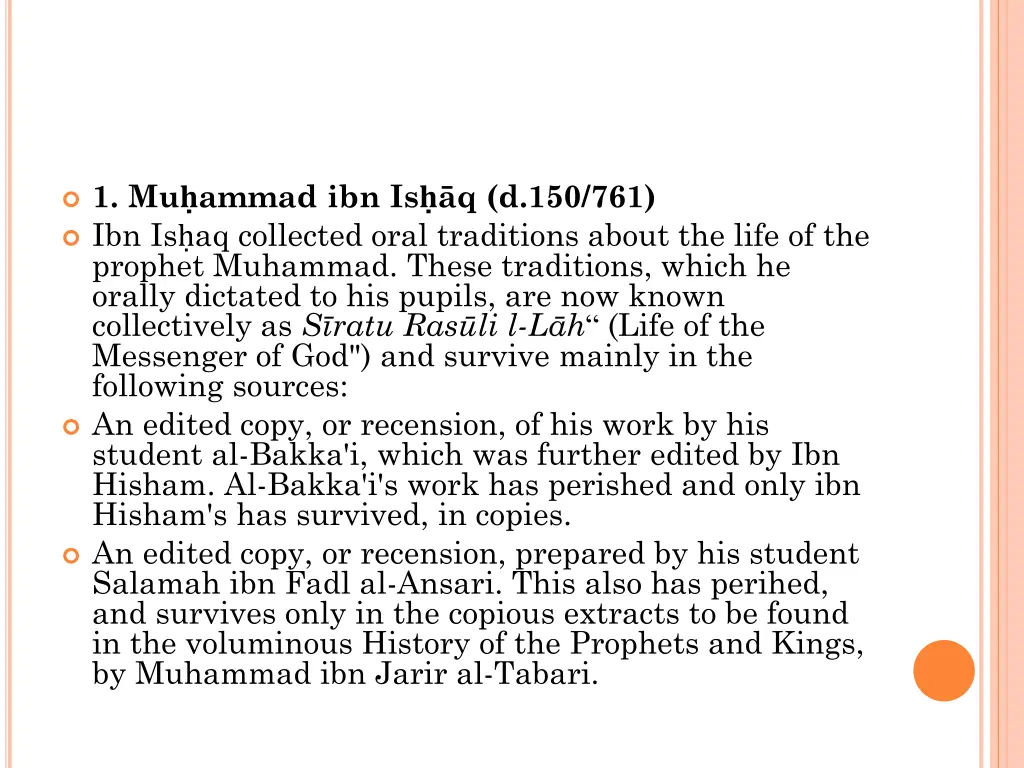 1 mu ammad ibn is q d 150 761 ibn is aq collected