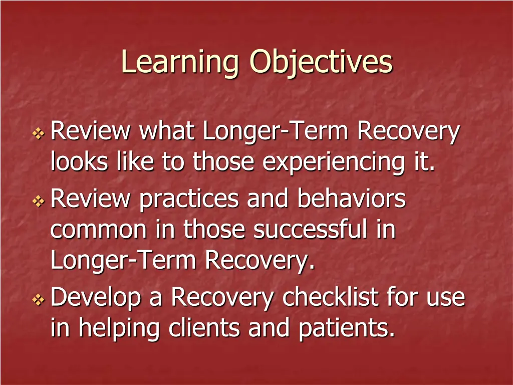 learning objectives
