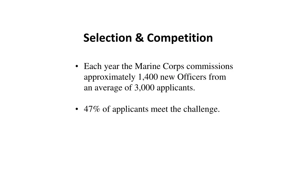 selection competition