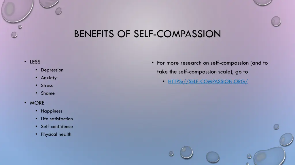 benefits of self compassion