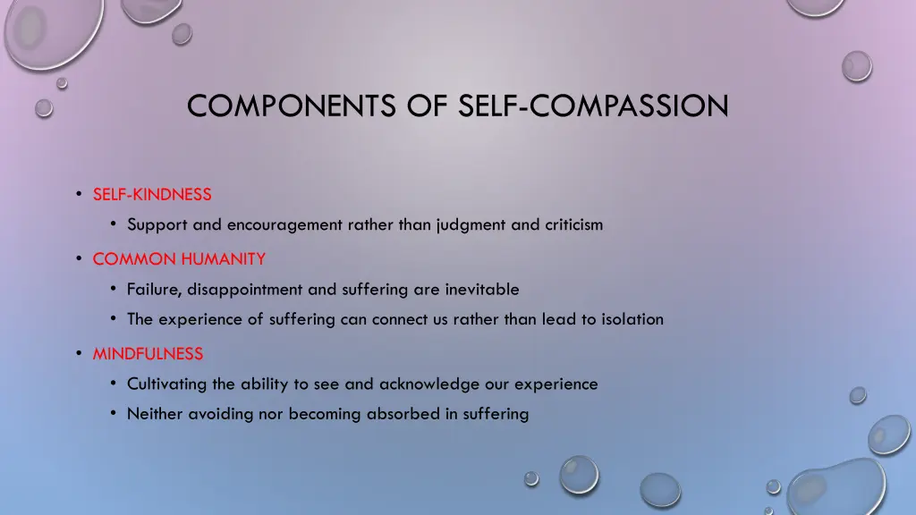 components of self compassion