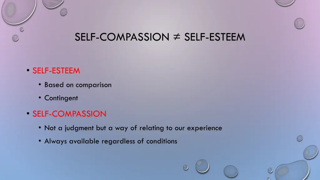 self compassion self esteem