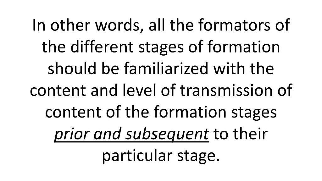in other words all the formators of the different