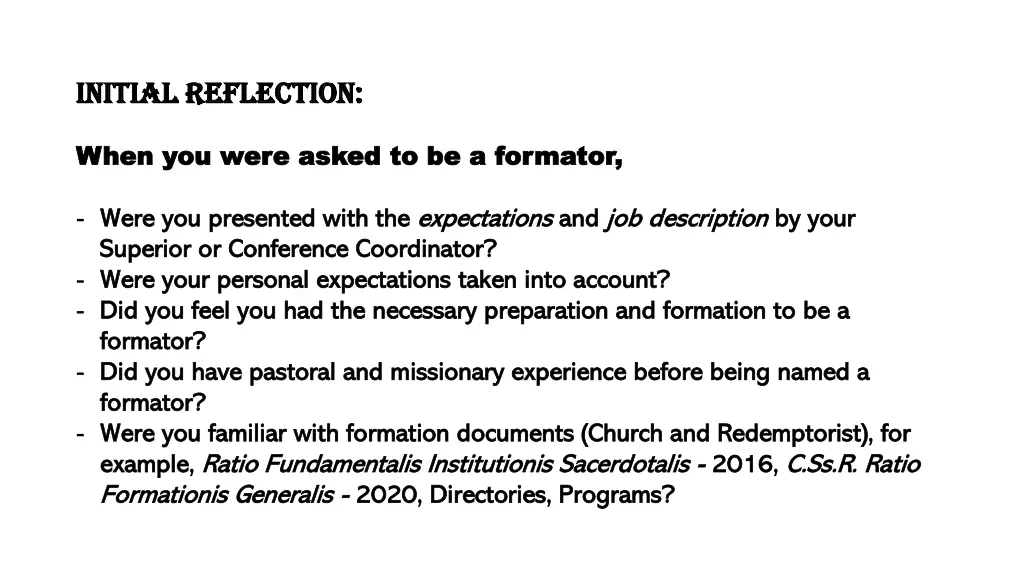 initial reflection initial reflection