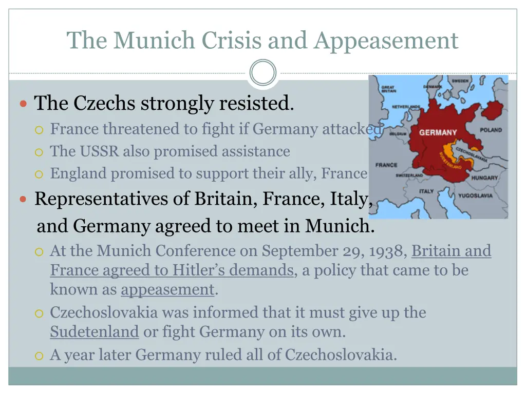 the munich crisis and appeasement 1