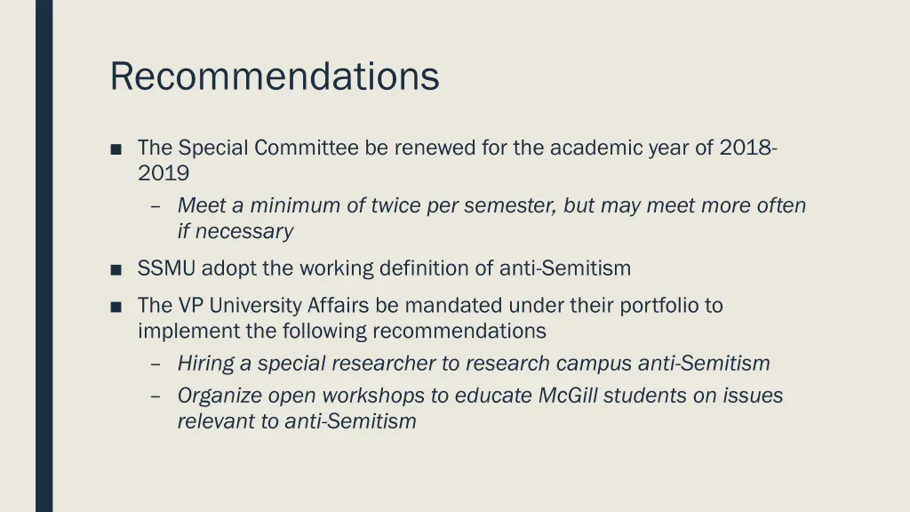 recommendations